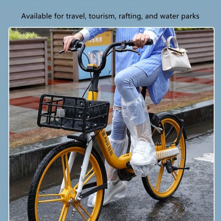 10/20/30pcs%20Rainy%20Disposable%20Shoe%20Covers,%20Transparent%20Plastic%20Outdoor%20Thick%20Wear-Resistant%20Waterproof%20Isolation%20Foot%20Covers%20-%20Image%205