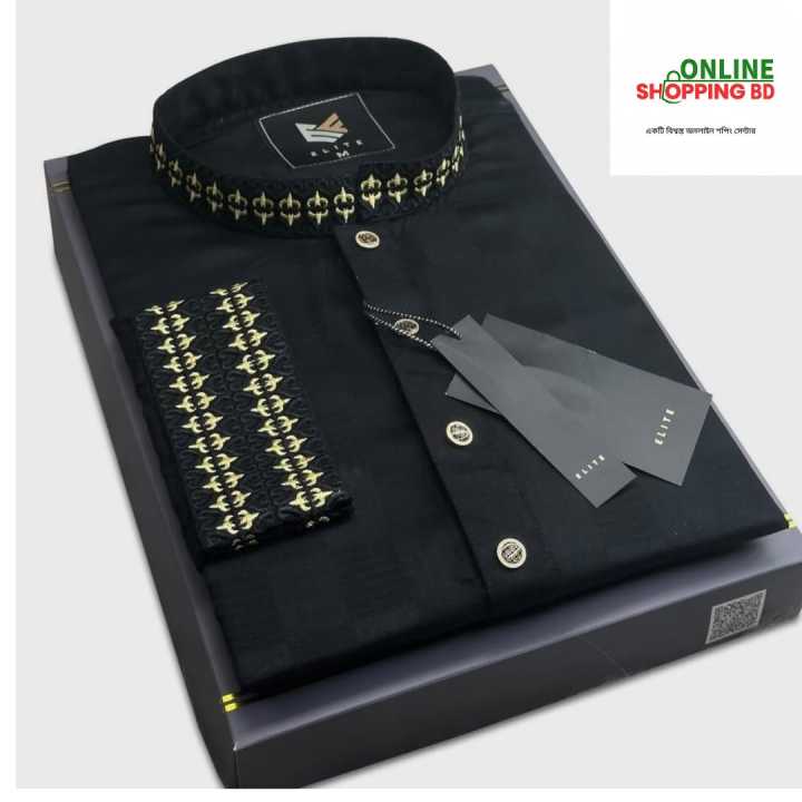 Smart 
Men's premium Quality Panjabi semi long Panjabi