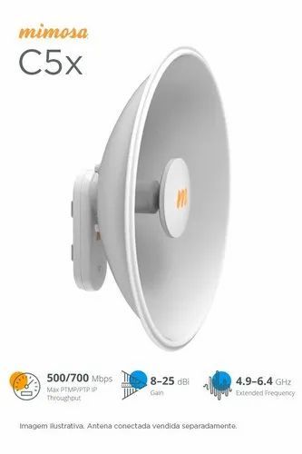 Mimosa  C5x Integrated  radio with  Modular N5-X  25dbi Antenna,Maximum Throughput 500 MBPS on PTMP and 700mbps on PTP,Frequency range 4900-6400 MHZ(2 devices×1pair)