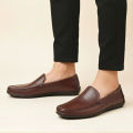 Leather Loafers Men Fashion Casual Solid Moccasin Slip On Comfortable Driving Shoe Formal Footwear.