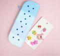 Diy Charm soft fancy silicon Magical Pencil Case for Girls and boys : Jumbo Zipper Pouch & Geometry Box – Fancy Stationery Set: Pouch  & Zipper for cute girls -With extra cartoon cute Adjustable Stickers- Girl Pencil Fun Case – unique and stylish pouch. 