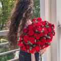 1pcs Rose Blanket Bouquet With  Bag Crochet Handmade Blanket of Roses Birthday Valentine's Day  for Girlfriend. 