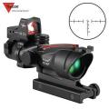 Trijicon ACOG 4X32 Black Tactical Real Fiber Optic Red Illuminated .... 