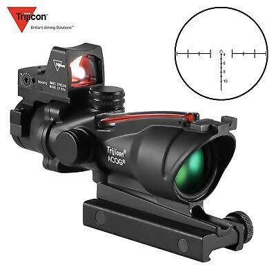 Trijicon ACOG 4X32 Black Tactical Real Fiber Optic Red Illuminated ...