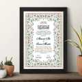 Wedding Agreement Card Design With Jikjak Lamination Print and Fiber Frame - Nikahnama - Nikah Certificate - Marriage Certificate - Customised Frame Design. 