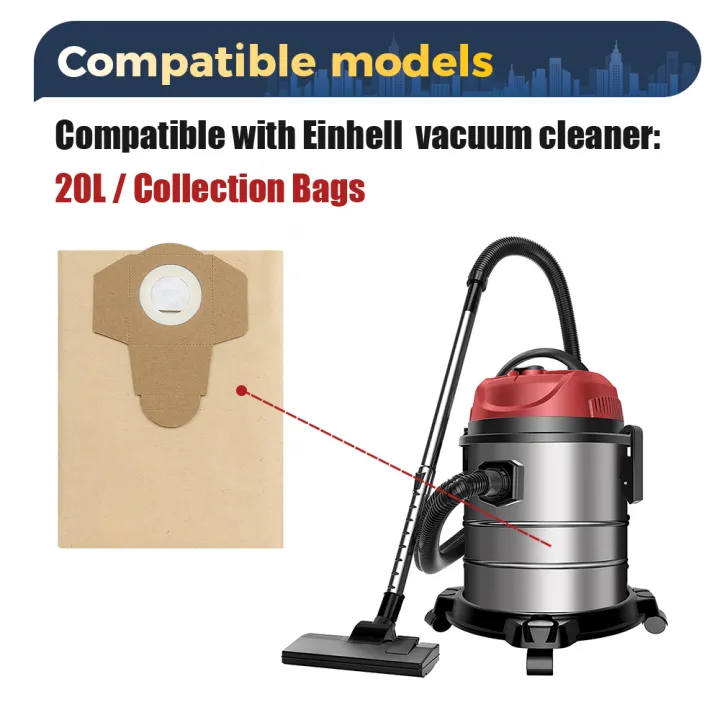 5/10%20Pcs%2020L%2030L%20Wet%20And%20Dry%20Vacuum%20Bags%20For%20Einhell%20BT-VC1250S/BT-VC1250/TC-VC%2018/20%20Li%20S-Solo%20Paper%20Dust%20Collection%20Bags%20-%20Image%203