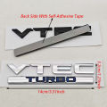 3D ABS Chrome Black Logo VTEC TURBO Badge Car Rear Trunk Sticker Emblem Decal Badge For Honda Civic Accord CRV Auto Accessories.