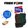 PUBG/FREEFIRE RGB Gaming Keyboard one hand gaming keyboard.