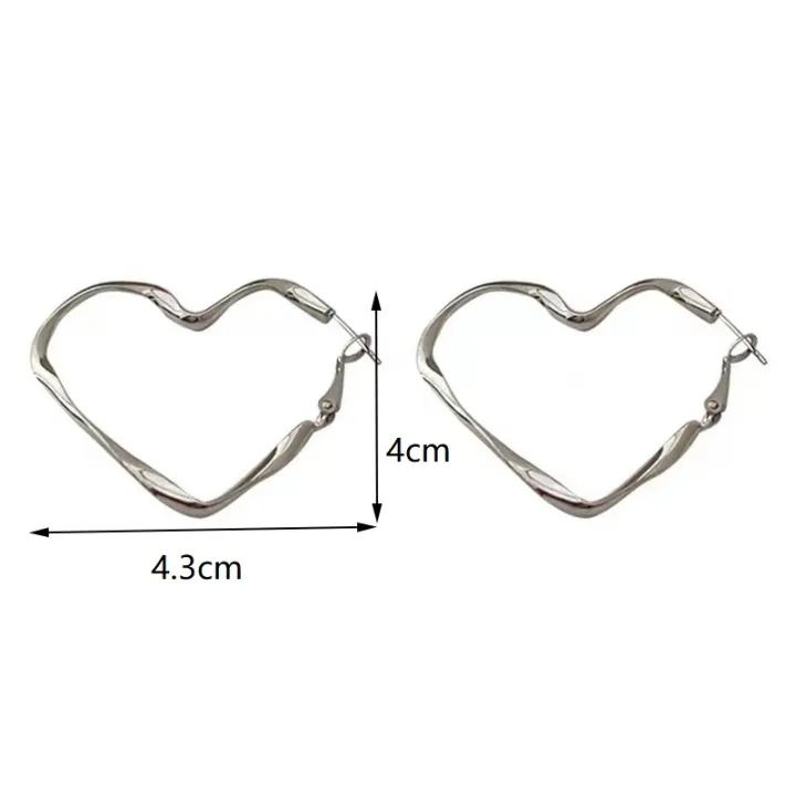 Trendy%201Pair%20Lovely%20Women%20Fashion%20Personality%20Exaggerated%20Hollow%20Heart%20Design%20Earring%20Cuff%20For%20Girl%20Birthday%20Jewelry%20Gift%20-%20Image%202