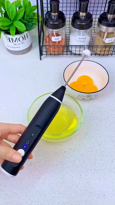 Milk Frother, 3 Gear Adjustable Coffee Frother Electric Whisk, USB Rechargeable Milk Froth with Portable Stainless Steel Stirring Head