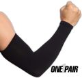 WITHOUT HOLE Wrist to Arm Sleeves - Black Pack of 2pcs For Both Hand (1Pair) | UV Protection Arm Sleeve. 