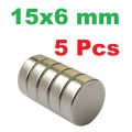 Magnet 15mm x 6mm Super Strong Round Shap Free Energy projects for Students 5 Pcs. 