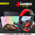 RGB Gaming Keyboard and Mouse and Headphones Combo with FREE Mousepad in Low price ~ Mechanical Feeling Gaming Key Board with 7 light RGB Gaming Mouse ~ Wired Keyboards for Mobile Gaming, Pubg, Laptop, PC, Minecraft, Xbox - 112 Keys - By FunBug. 
