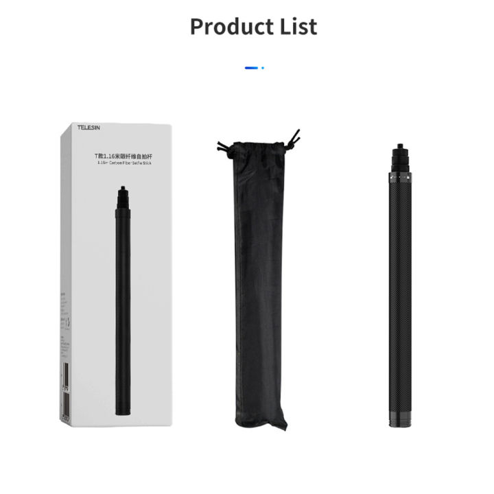 TELESIN%20116cm%20Carbon%20Fiber%20Monopod%20Selfie%20Stick%20Extendable%20With%201/4%20Screw%20For%20%20Hero%20Insta360%20Osmo%20Action%20Camera%20-%20Image%207