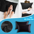 2-piece Pure Emulation Silk Satin Pillowcase Comfortable Pillow Cover Pillowcase For Bed Throw Single Pillow Covers. 