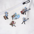 Funny Cartoon Regular Show Pins Brooch Cute Animal Raccoon Rigby And Cyanocitta Cristata Mordecai Badge Enamel Lapel Pin Cosplay. 