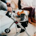 Kmina Folding Rollator Walker for Elders – Lightweight 4-Wheeled Mobility Walker with Tray, Indoor Rollator for Seniors, Compact Walking Frame with Wheels, Foldable Zimmer Frame, Supportive Walker for Elderly Assistance at Home, Portable and Sturdy. 