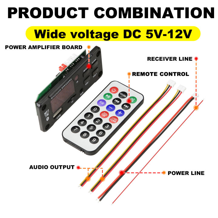 12V%20MP3%20Decoder%20Board%20Bluetooth%20Car%20Kit%20USB%20MP3%20Player%20Support%20WMA%20WAV%20TF%20Card%20Slot%20/%20USB%20/%20FM%20With%20Color%20Screen%20-%20Image%206