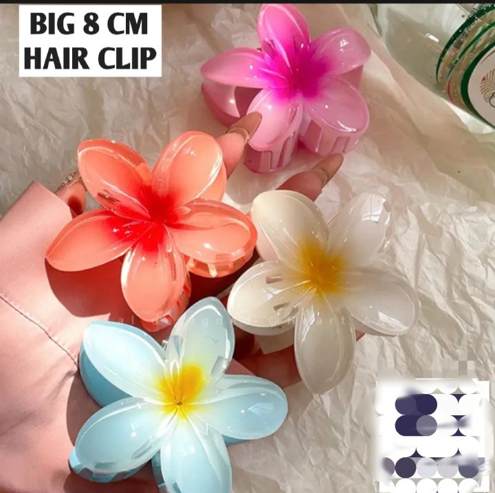 Giant size flower hair clip for girls and women . Korean style hair flower claw clip .Korean flower gradient egg large ( 8cm) big size hair clip