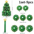120CM Christmas Tree Standing Balloon Xmas Holiday 4D Inflatable Green Foil Balloons Set 2024 New Year Party Decoration. 