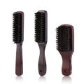 Hair Brush Wood Handle Boar Bristle Beard Comb Styling Detangling Straighten Brown Boar Bristles Massage Comb. 