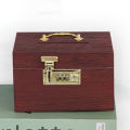 Vintage Wood Treasure Money Bank Coin Bank with Lock Security Code Money Box Treasure Box for Children. 