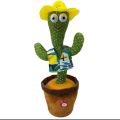 Dancing Cactus Talking Toy Kids  Children Plush Electronic Toys Baby Singing Wriggle Voice Recording Repeats What You Say LED Lights Toddler Educational Funny Gift. 