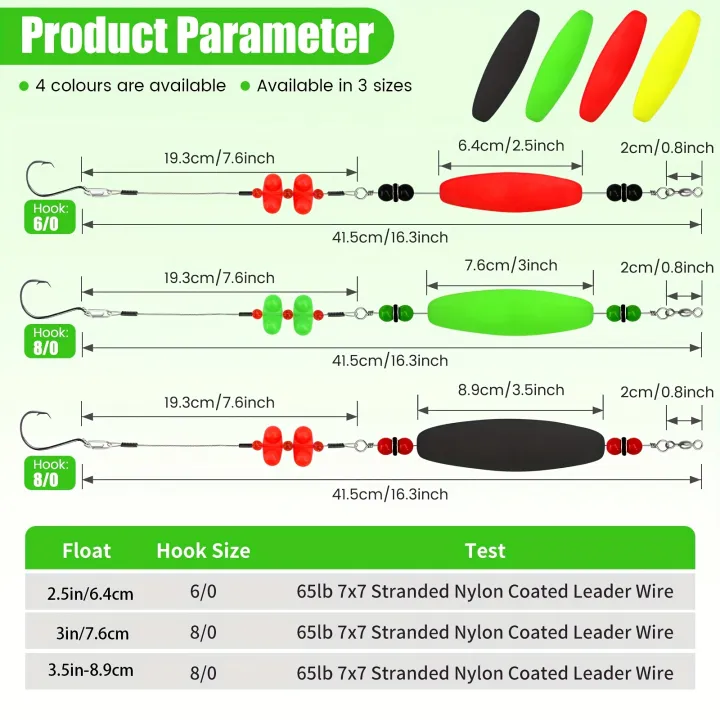 Catfish%20Float%20Rigs%EF%BC%9ASantee%20Rig%20Catfish%20Bait%20Floats%20Kit%20with%20Rattles%20&%20Noise%20-%208/0%20Stainless%20Hooks%20for%20Monster%20Fish%20-%20Durable%20EVA%20-%20Image%202
