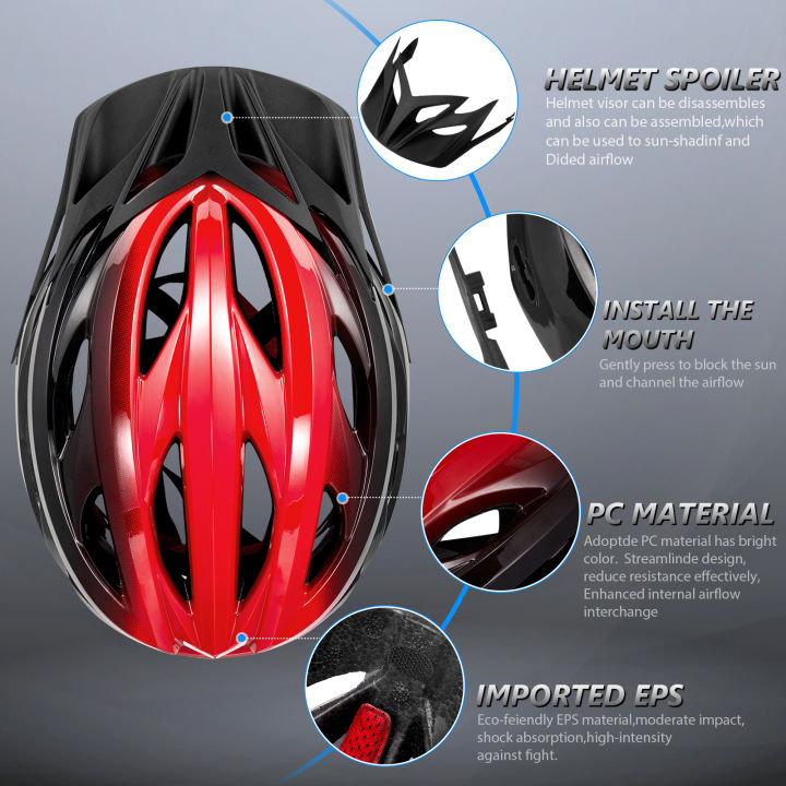 Bike%20Helmet,%20Bicycle%20Helmet%20for%20%20Men%20&%20Women%20Mountain%20Road%20Cycling%20Helmets%20with%20Dial%20Fit%20Adjustment%20Detachable%20Visor%20-%20Image%205