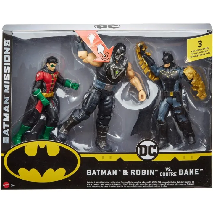 Mattel DC Comics Batman missions Batman & Robin vs contre Bane figure authentic