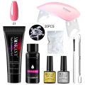 Poly Nail Gel Full Set With 6W LED Lamp Nail Set For Beginner Nail Tips Art 3D Design Decoration Extension Manicure Tools Kit. 