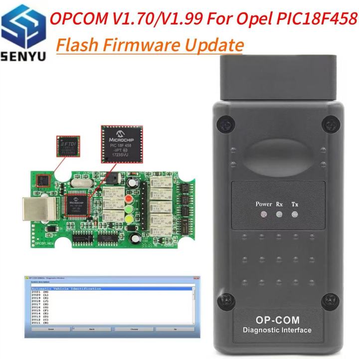 OPCOM V5 V1.70 V1.99 For Opel 2021 OP COM Flash Firmware Update OP-COM PIC18F458 CAN BUS OBD2 Car Diagnostic Cable Auto Tools