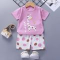 Baby T-Shirt+Shorts Two-piece Set Boy Girl Cotton Short Sleeve Kids Clothing Outfit 3-24M. 