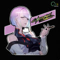 Cyberpunk anime Edge Runner 2D car sticker, Lucy waterproof car and motorcycle computer case sticker. 