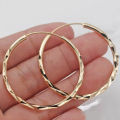 Huitan Classic Simple Hoop Earring for Women Gold Color Geometric Pattern Suit Various Occasions Metal Versatile Female Jewelry. 