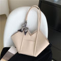 Women's Big Size Tote Bags Quality Soft Leather Shoulder Bag Silk Scarf Decoration Handbag Ladys New Large Capacity Shopping Bag.
