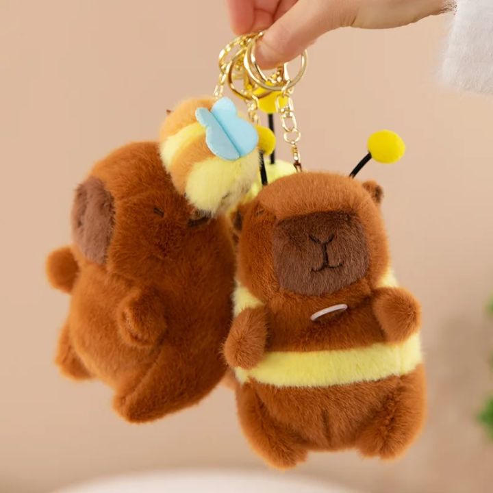 1-20PCS%20Cute%20Bee%20Capybala%20Bag%20Pendant%20Plush%20Keychain%20Doll%20Niche%20Backpack%20Hanging%20Decoration%20High-end%20Doll%20Plush%20Toy%20Small%20Gift%20-%20Image%203