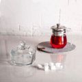 1 piece candy (sugar) pot with lid,for use nimko,biscuits,sugar,etc, clear shesha clear glass. 