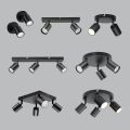 Modern LED Ceiling Light -  GU10 Wall Light Black - Energy Saving, Living Room, Bedroom, Kitchen, Easy Installation, Bulb Not In. 