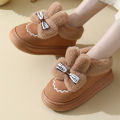 Snow Boots Winter New Women Warm Padded Cotton Shoes Indoor Thick Bottom Plush Rabbit Cotton Boots Leisure Soft Sole Ankle Boots.