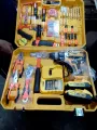 Dewalt and Superstar china lot Cordless drill machine set with full tool kit and hammer includes all drivers and all tools with two batteries. 
