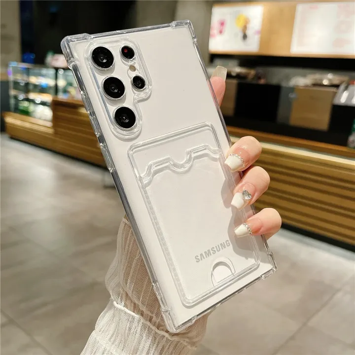 Thick%20Shockproof%20Card%20Bag%20Wallet%20Clear%20Phone%20Case%20For%20%20S24%20Ultra%20S21%20S22%20S23%20Fe%20S%2024%20Plus%205G%20Soft%20Corners%20Cover%20Cases%20-%20Image%203