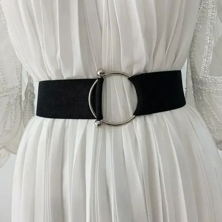 Women%20Elastic%20Band%20Wide%20Belts%20Simple%20Down%20Coat%20Waist%20Belt%20Female%20Buckle%20Black%20Strap%20Dress%20Decoration%20Accessories%20Leather%20Belt%20-%20Image%202