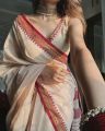 White Cotton Silk Saree for Women | Soft & Lightweight | Includes Blouse Piece | Festival & Party Wear Saree.