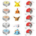Pokemon Elf Spinning Top Gyro Ball Action Figure Figurine Pikachu Charmander Squirtle Mew Eevee Launcher Kid Battle Game Toy Set. 