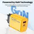 120W USB+Type C Fast Charging GaN Mobile Phone Charger With Light For Iphone 16 15 Samsung Xiaomi Huawei Charging Adapter.