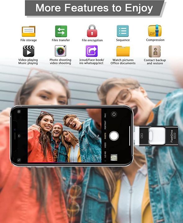 128Gb%204%20in%201%20USB%203.0%20OTG%20FLASH%20DRIVE%20Compatible%20with%20iPhone,%20iPad,%20Android,%20PC%20and%20More%20Devices%20(Silver)%20-%20Image%203