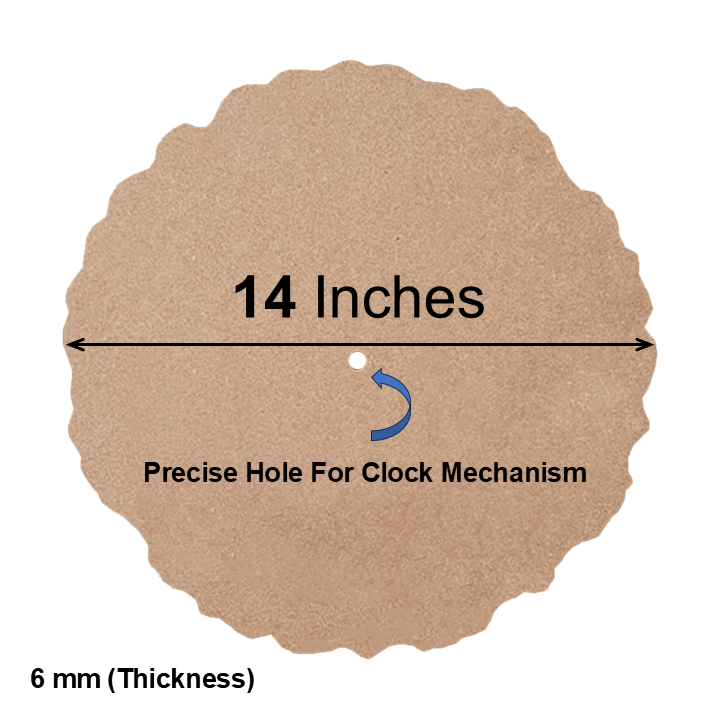 MDF Clock Base | 14 Inch Diameter | 6mm Thick MDF Clock Base for Resin ...