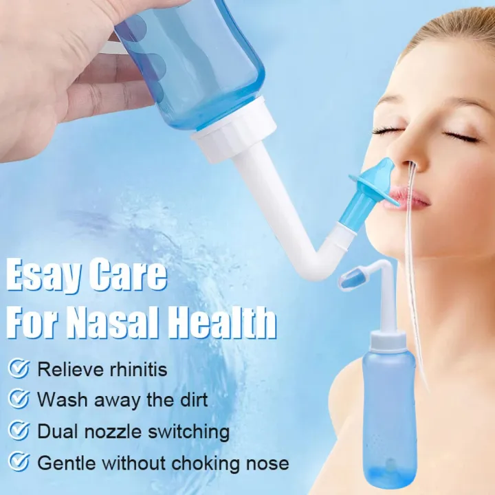 Pressure Rinse Nasal Irrigation BPA Free Sinus Rinse Nasal Wash for Rhinitis Sinusitis Allergies Runny Nose