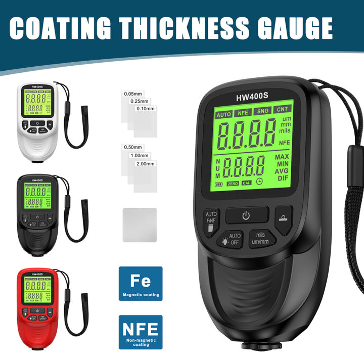 HW-400S/HW-300PRO Coating Thickness Gauge 0.1micron/0-2000 Car Paint ...